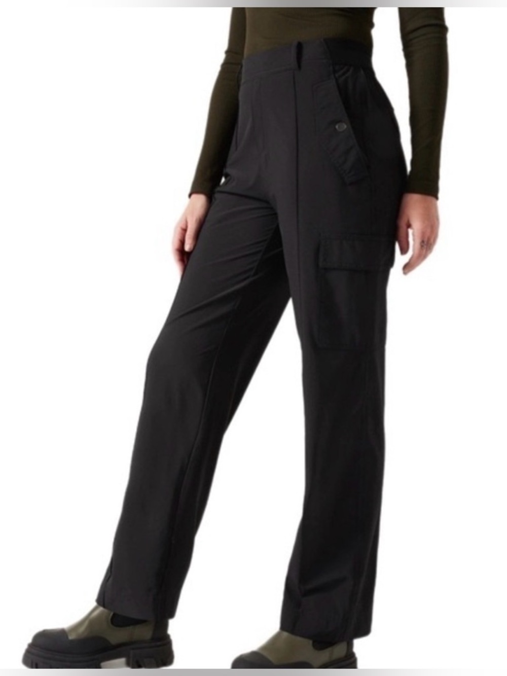 Athleta Vienna Cargo Pant in Black - Size 8 - EUC - Picture 2 of 7